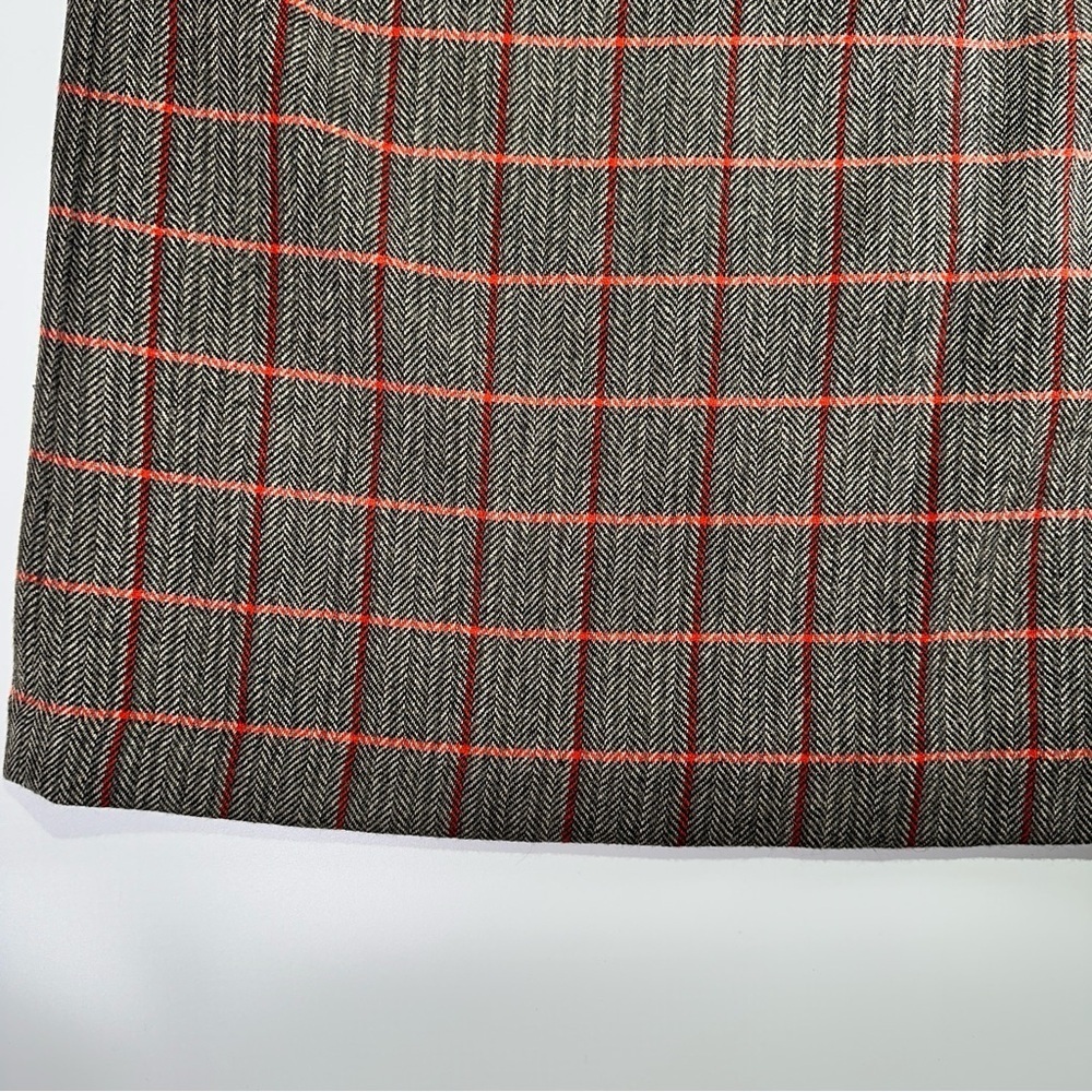 Harvé Benard Sport workwear wool pencil skirt herringbone windowpane size 12 - Picture 3 of 10